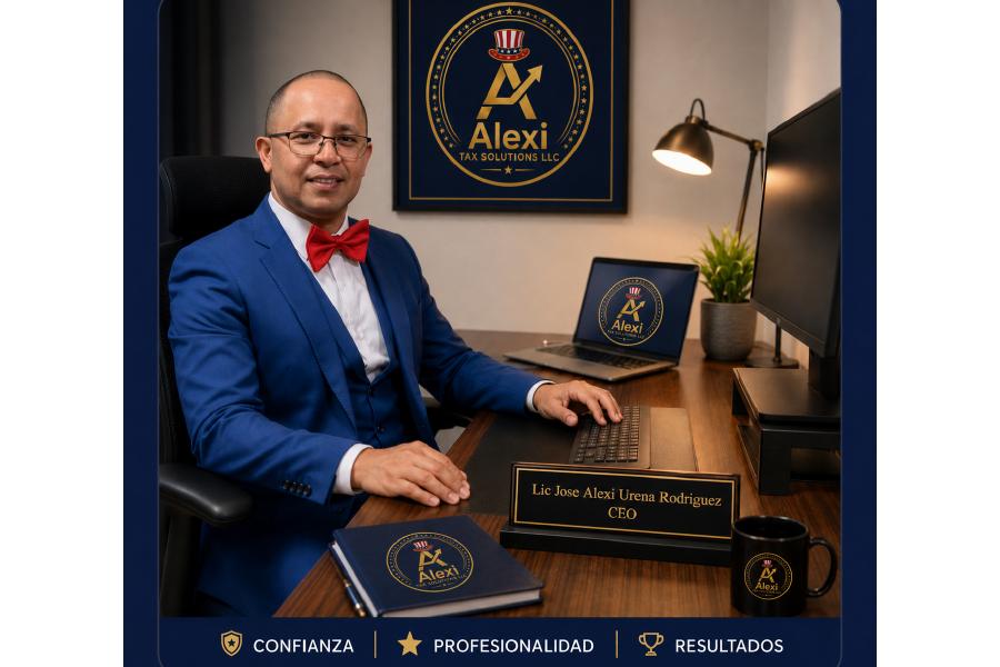 CEO de ALEXI Tax Solutions LLC en la oficina